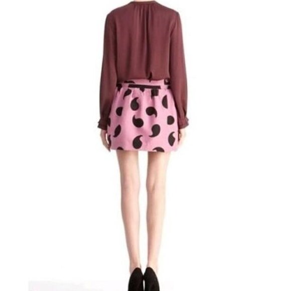Diane Von Furstenberg Addie paisley pink mini skirt size 6 - Picture 2 of 9